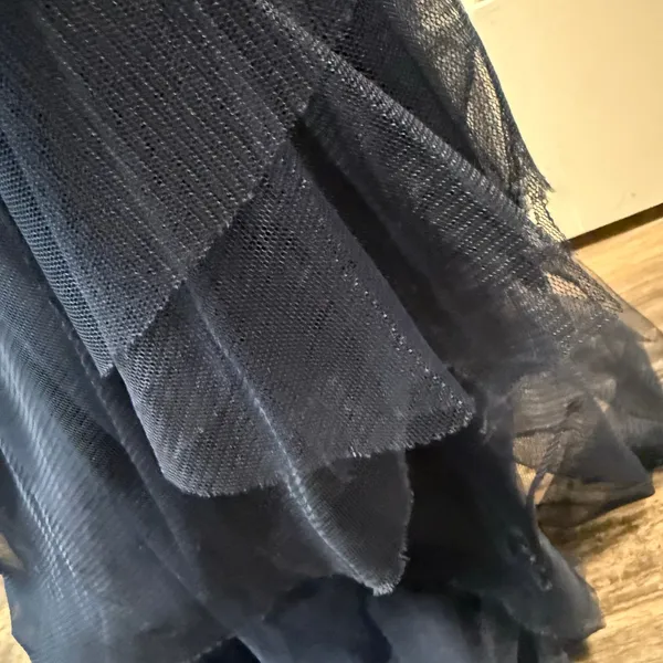 Vera Wang White Women’s Navy Tulle Strapless Dress Size 8 - Image 5
