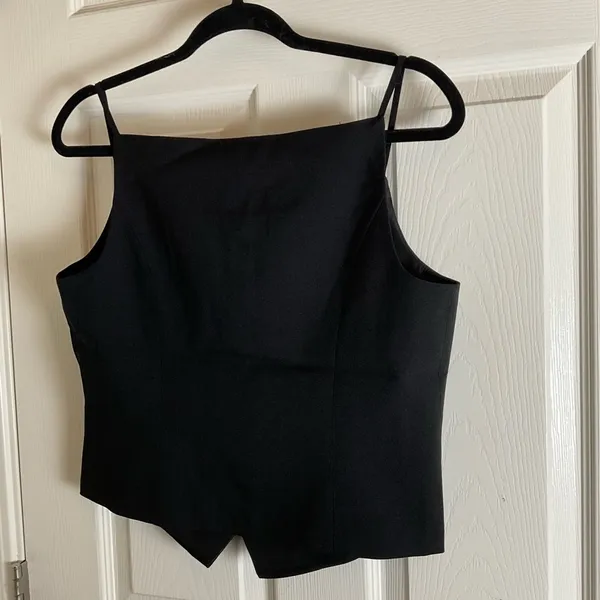 NWT Vanwell London Tailored Button-Down Vest Top - Black Size S - Image 9