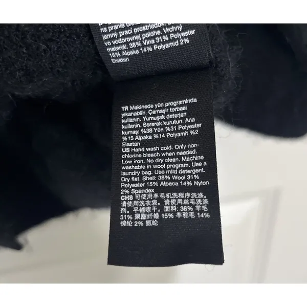 Stockholm Atelier & Other Stories Black Small Collard Knit Cardigan Sweater Wool - Image 4