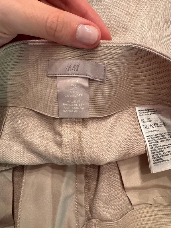 H&M Beige Straight Leg Trousers - Image 2