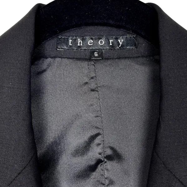 Theory Black Wool Tailored Blazer 6 Classic Career Jacket - Image 3