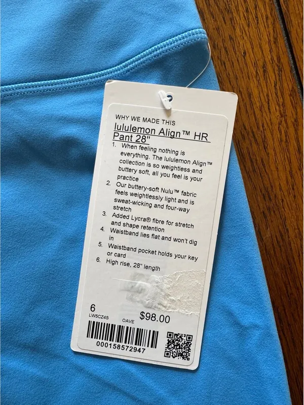 Lululemon Align High Rise 28” Ocean Wave Size 6 NWT - Image 4
