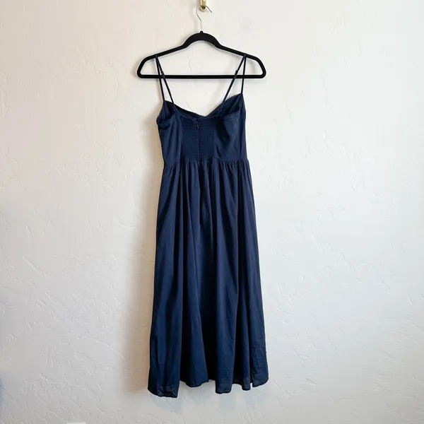Reformation | Allure Sweetheart Neck Midi Slip Dress Navy Blue - Image 5
