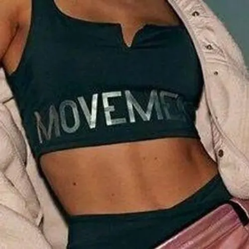 Free People Movement Gray Iridescent Lettering Crop Top Shelf Bra Medium - Image 7