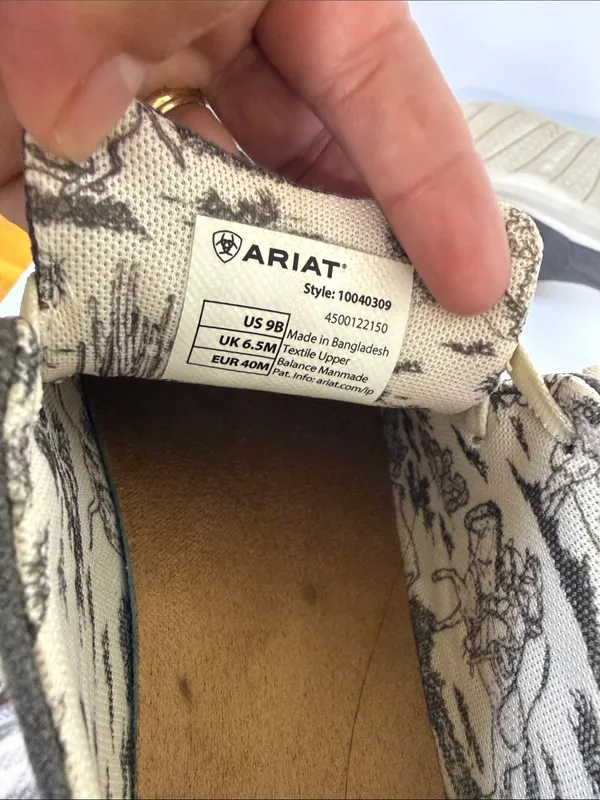 Ariat Charcoal Canvas Slip-On Sneakers with Cream Accents - Image 8