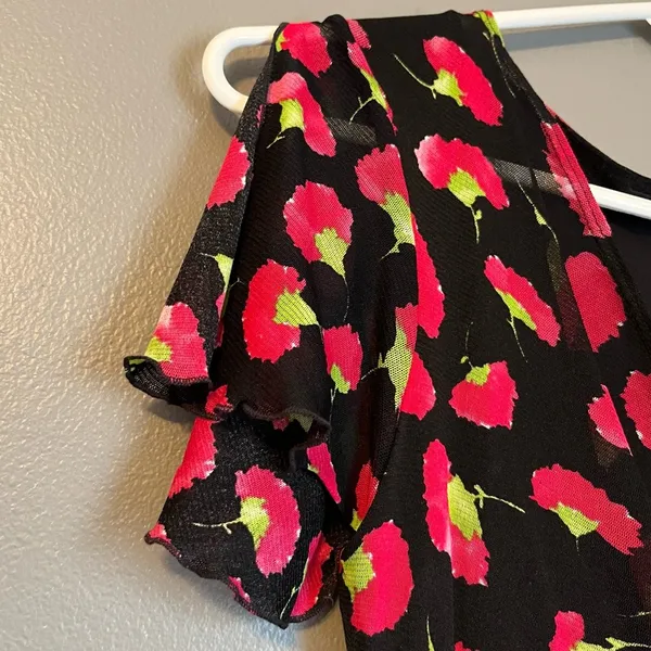 EUC Karen Kane Sz Large Black Floral Dress! 1 - Image 2