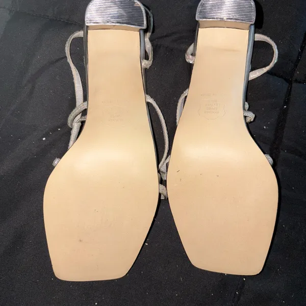 Elegant Silver Strappy Heels Size 7 - Image 2