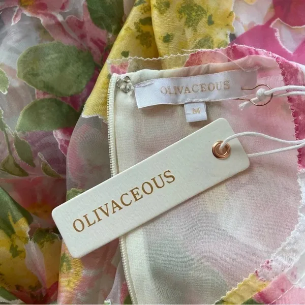 Olivaceous Bubble Sleeve Floral Top Size Medium‎ NWT - Image 7