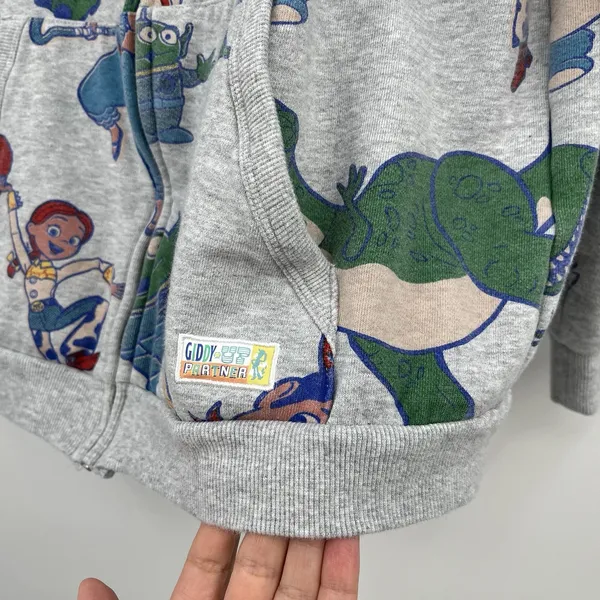 Disney Toy Story Hoodie Sweatshirt Full Zip Women M Giddy Up Woody Buzz Pattern - Image 3