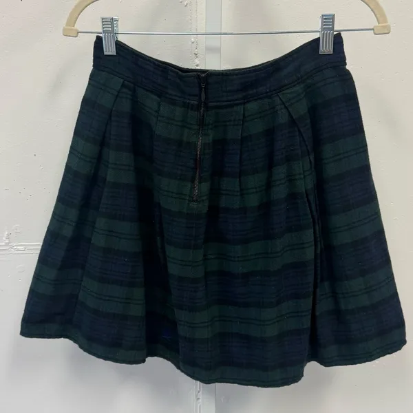 Hysteric Glamour Dark Academia Plaid Circle Pleated Mini Skirt Teal Navy‎ Medium - Image 4