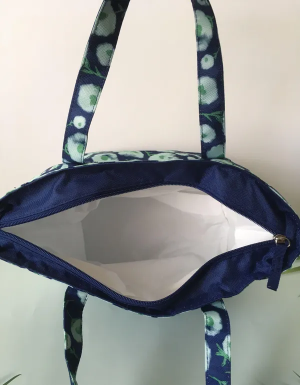 Floral Lunch Tote Blue - Image 5