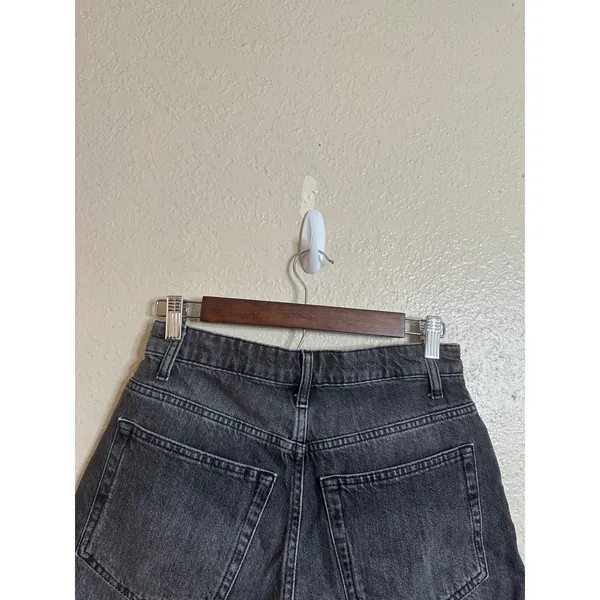 Reformation High Waisted Cut-off Denim Shorts Washed Black Womans 24 - Image 3