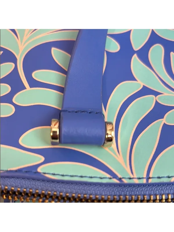 Kate Spade Cobalt Blue and Mint Green SeaFern Leaf-Print Tote - Image 7