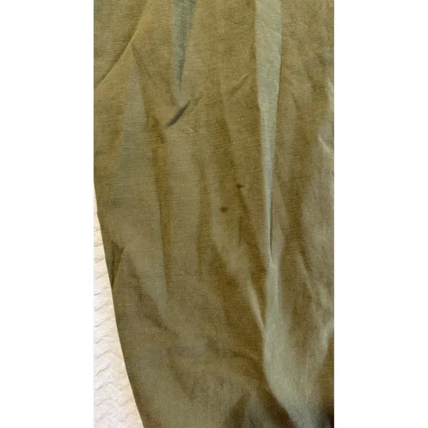Eileen Fisher Olive Green Organic Cotton Hemp Straight Leg Utility Pants Size 2 - Image 4