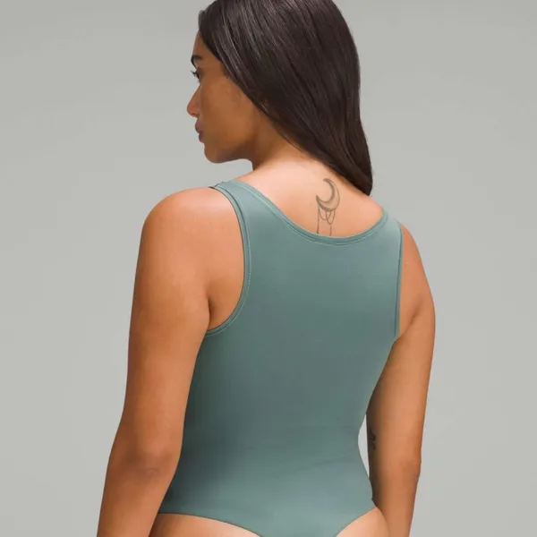 Lululemon Wundermost Square Neck Nulu Bodysuit Sleeveless Forest Green 1X NWT - Image 3