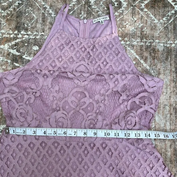 Black Swan Charlotte Lace Dress Size M Blush Pink Skater Fit Flare Wedding Guest - Image 13