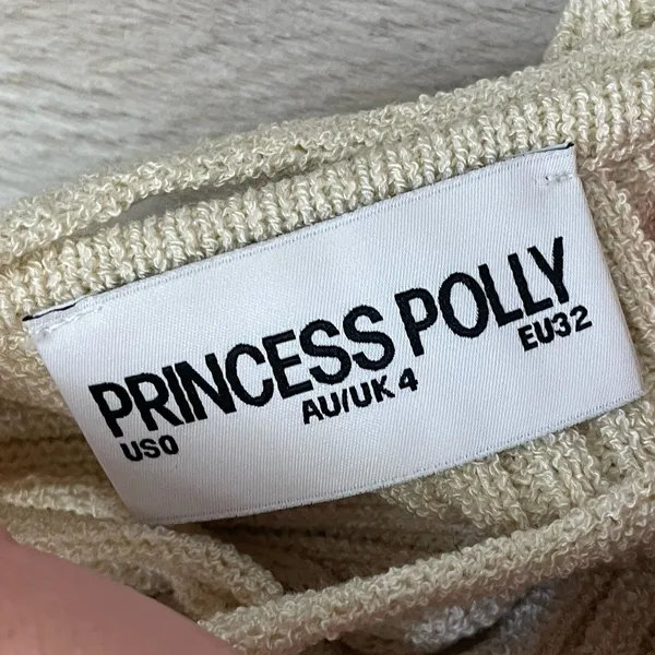 Princess Polly Dress brownhall long sleeve mini womens Cream (size 0) going out - Image 2