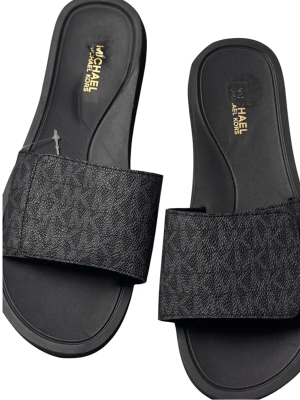 Michael Kors Logo Print Slide Sandals Size 7 New Without Tag - Image 4