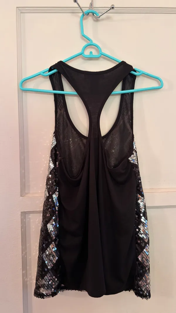 Material Girl Racerback Tank Top Black Size M - Image 4