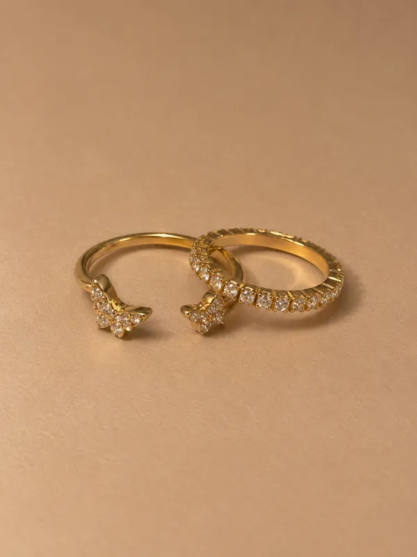 Jennifer Moore Jewelry Gold Plated Cubic Zirconia Ring Set - Image 3