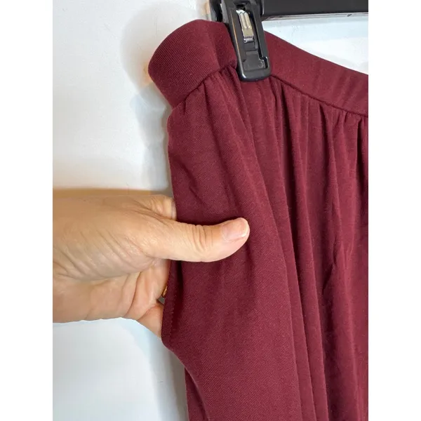 OGL Women Size XL Ruby Red A-Line Midi Skirt Flowy Pull-On Casual Comfort - Image 5