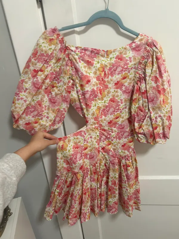 Sofie The Label Floral Cut Out Puffy Sleeve Mini dress - Image 4
