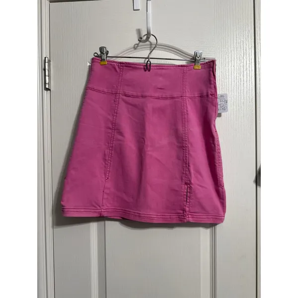 Free People Holding Onto a‎ Dream Pink Denim Mini Skirt - Image 2