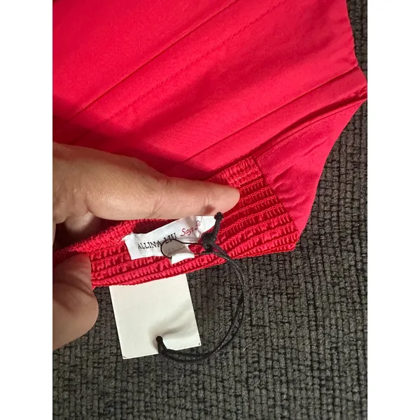 Alina Liu x Lisa Says Gah Red Strapless Corset Top size S NWT Cotton with Boning - Image 5