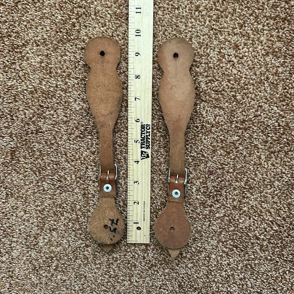 Leather Spurs Straps Plain Brown NWOT Western Equestrian Unisex Horse Riding - Image 2