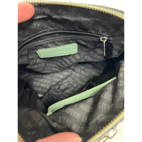 Steve Madden Sage Green Crossbody Bag Chain Detail Dome Purse Small Handbag - Image 10