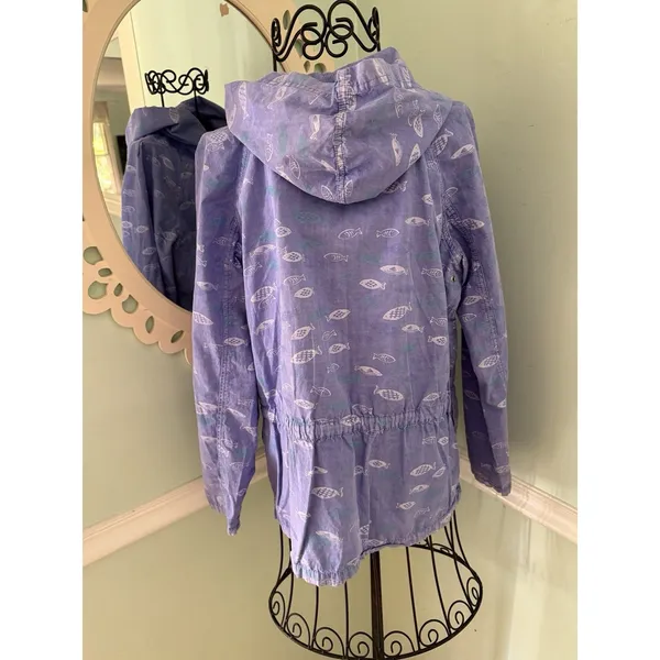 Fresh Produce Women's Size Small Purple Tiny Fish Broadcloth Andorak‎ Top Jacket - Image 4
