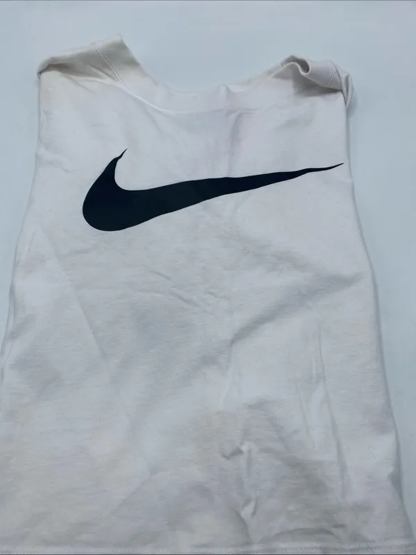Nike White Cropped Double Swoosh Logo Oversized T-Shirt Womens CJ3764 XL extra L - Image 6