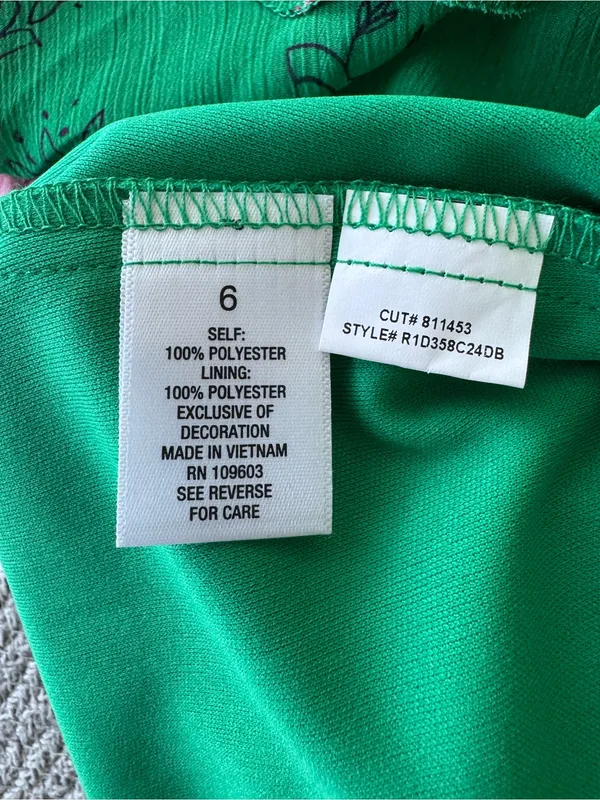 Roz & Ali Emerald Green Floral Asymmetrical One Shoulder Dress Size 6 - Image 10