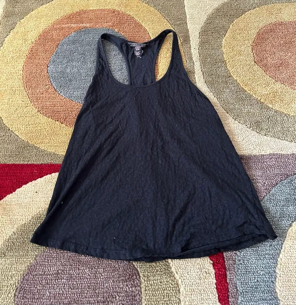 Victoria’s Secret Black Leopard Burnout Material Thin Racerback Tank Top Size XS - Image 2