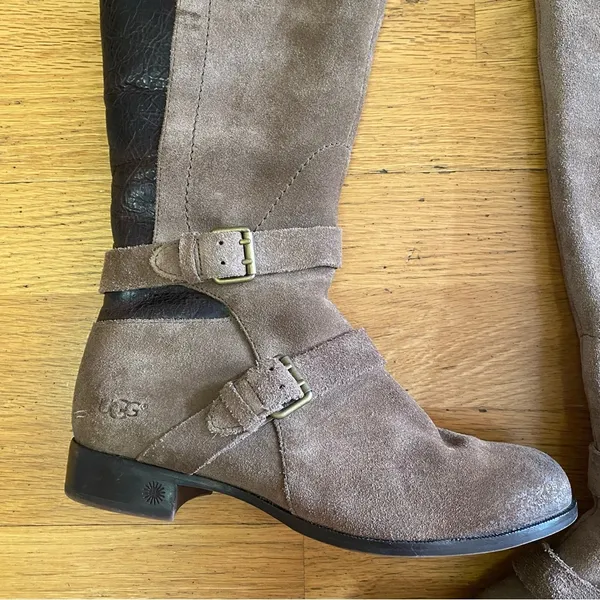 Ugg Leather Cyndee Coastal Cowgirl Western Granola Shearling Riding Boot… - Image 4