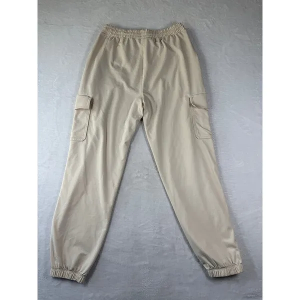 Vuori Women Beige Performance Knit Cargo Jogger Pants Drawstring‎ Waist M - Image 8