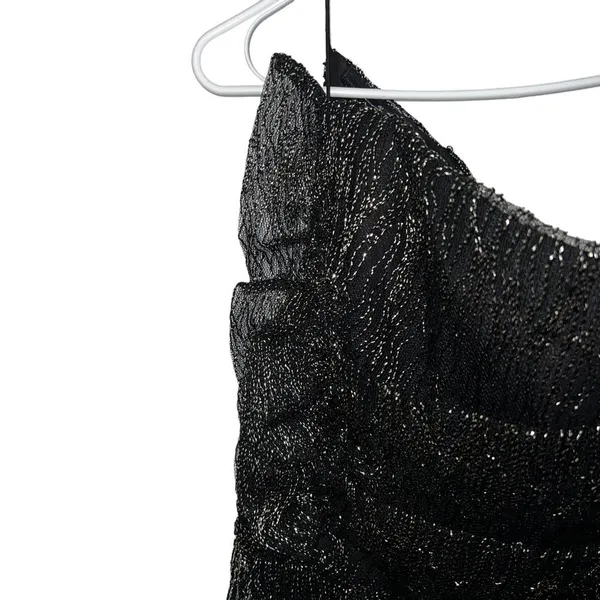 La Maison Talulah Starcrossed Lover Black Gold Metallic High Low Gown L - Image 10