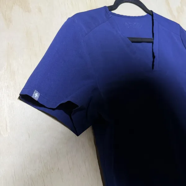 FIGS Womens Small Navy Blue Scrub Top Medical Healthcare Stretch V Neck‎ - Image 5