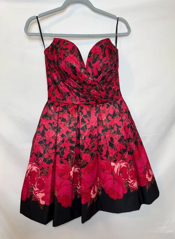 Sherri Hill Dress Red Short Prom Strapless - Image 3
