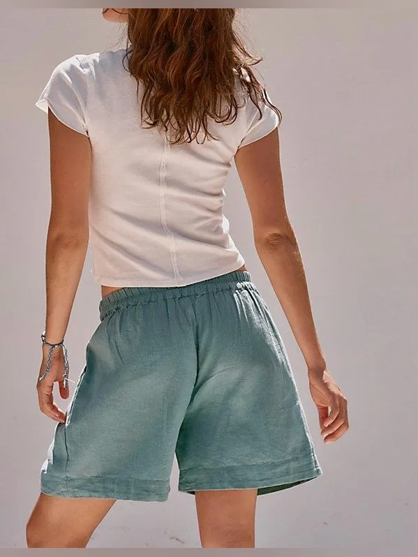 NWT Free People Free-Est Breeze Line Shorts - mineral blue - small - Image 6