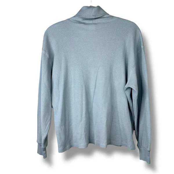 Aritzia TNA Rosedale Powdered Blue Waffle Knit Thermal Turtleneck Pullover Top - Image 8