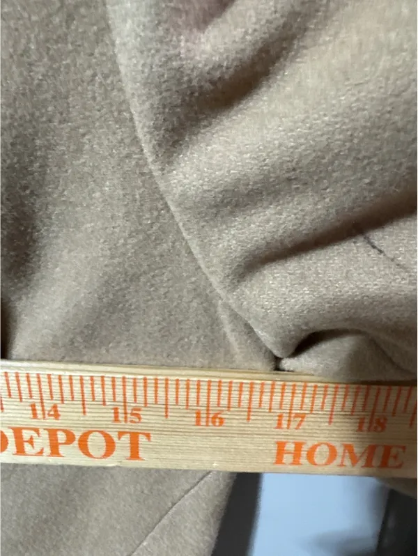 Chic Camel Wool Blend Military Style Coat - Size US 4 - Image 9