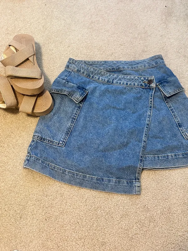 Blue Rain Small Denim Mini Skirt - Image 4