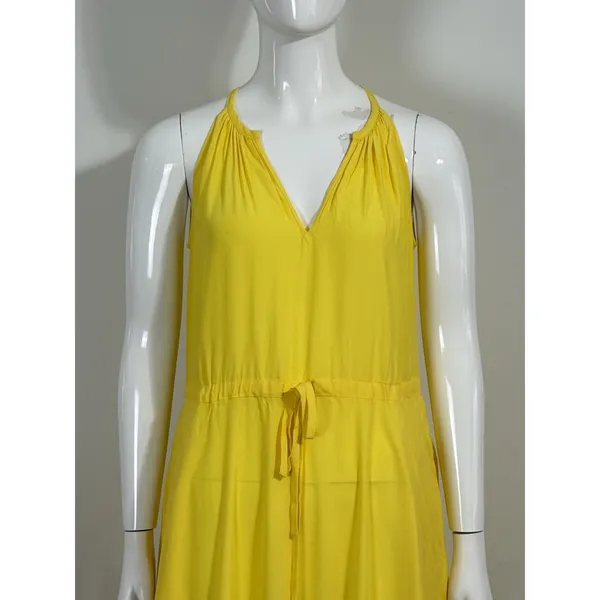 Diane von Furstenberg Women XS Sally Dress Yellow Lemon Zest Maxi Drawstring NWT - Image 5