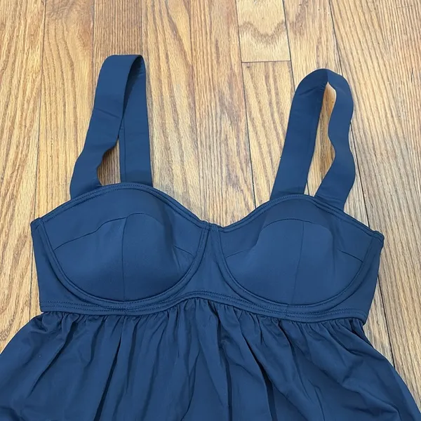 Michael‎ Kors Solids Underwire Baby Doll Tankini Bikini Top Navy XS NWT - Image 5
