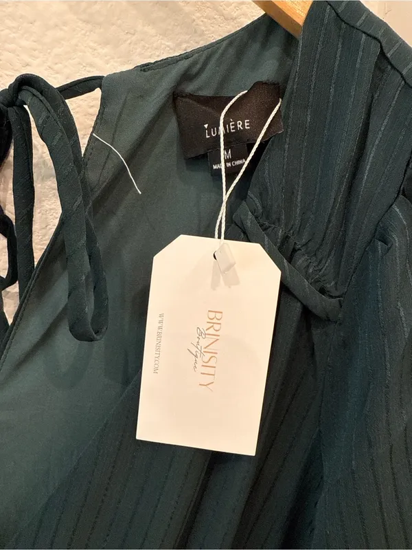 NWT Lumiere Teal Tiered Midi Dress Sheer Sleeve Romantic Cottagecore - Image 5