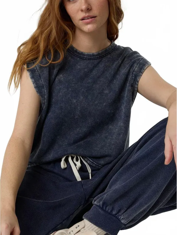 AE OFFLINE By Aerie Keep It 100 Terry Muscle T-Shirt American Eagle NWT Navy M - Image 5