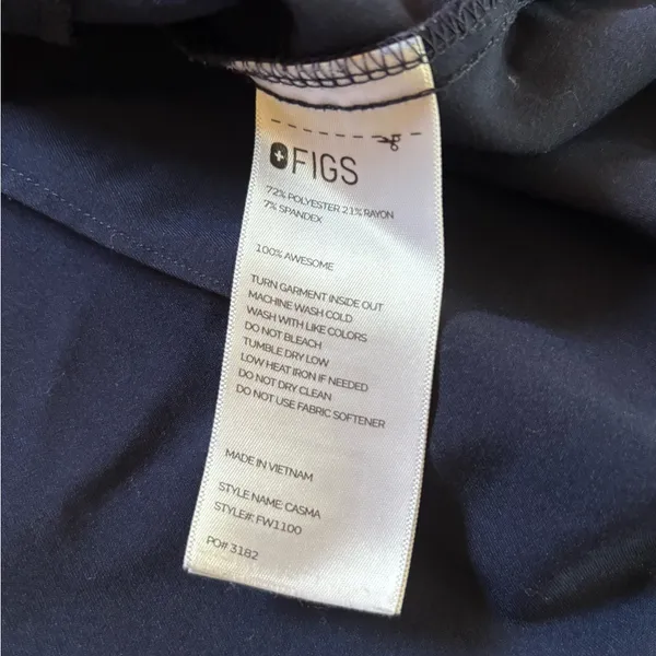 FIGS Casma Three Pocket Scrub Top Navy Blue Womens XL - Image 5