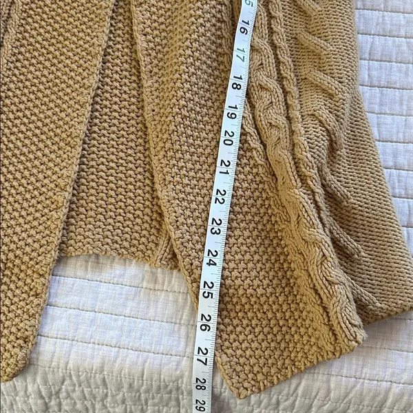 Vintage Jones, New York cable knit cotton two button open front sweater M - Image 11