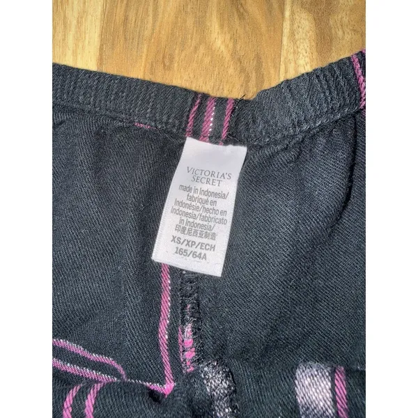 Victoria's Secret Womens‎ XS Black Pink Plaid Elastic Waist Pajama Sleep Shorts - Image 3